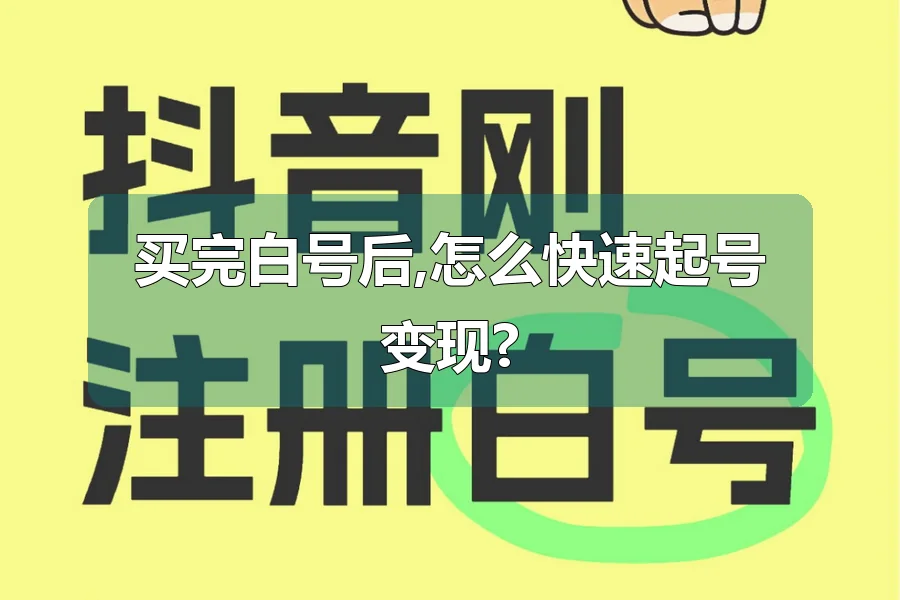 买完白号后,怎么快速起号变现?