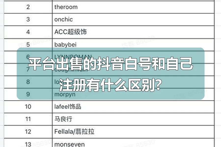 平台出售的抖音白号和自己注册有什么区别?